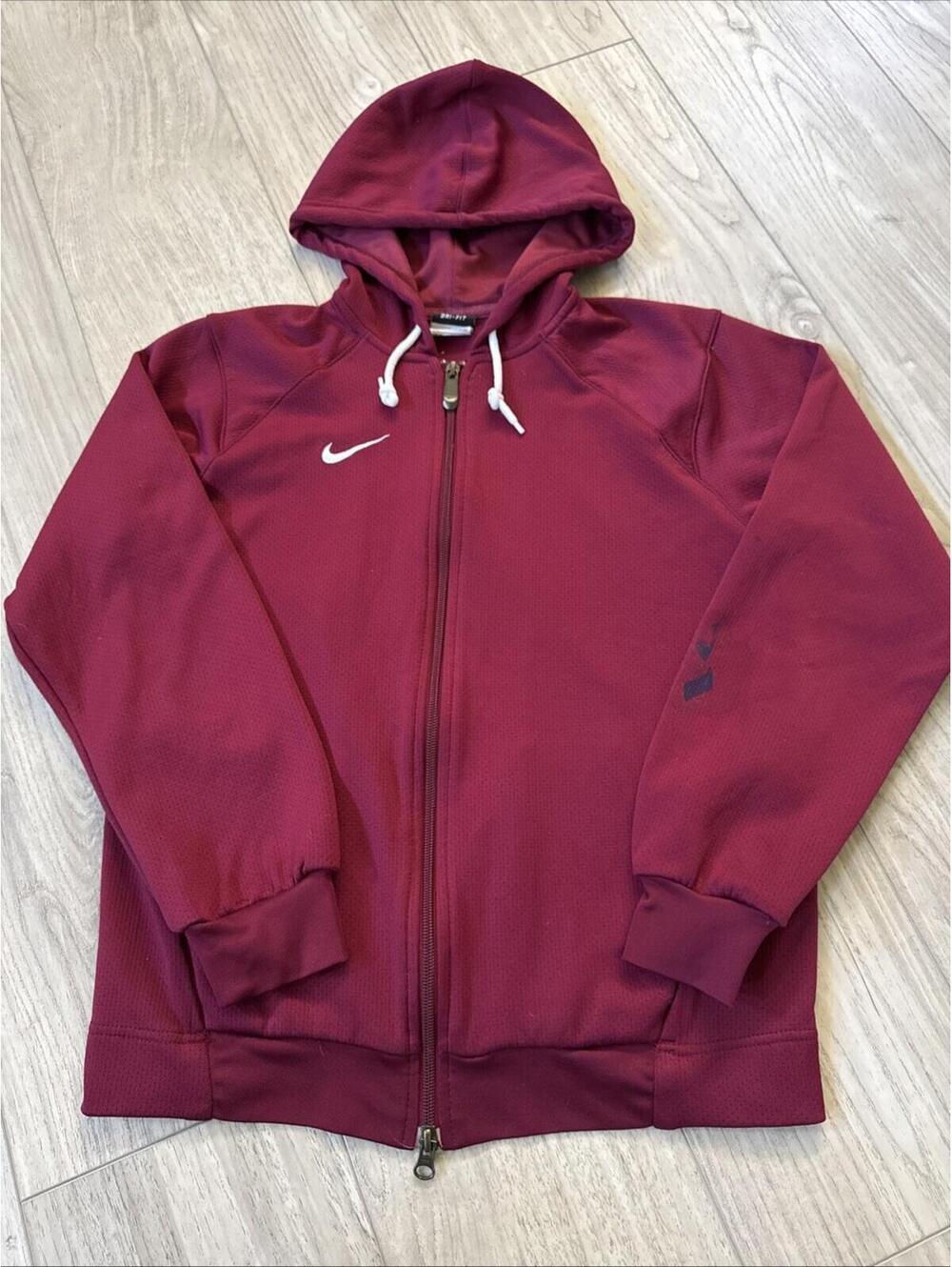 Nike Sport Women's Dri-Fit Full Zip Hoodie Red Size S Activewear Sweatshirt